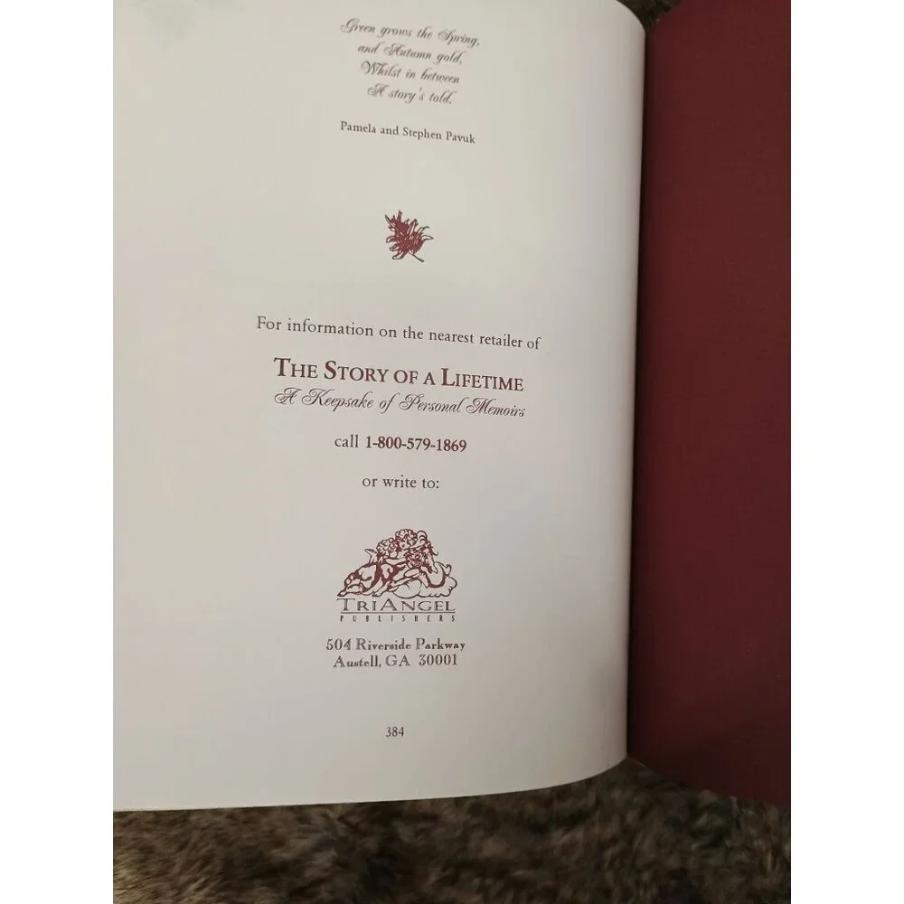 The Story Of A Lifetime: A Keepsake Of Personal Memoirs 3rd Edition By Pamela An